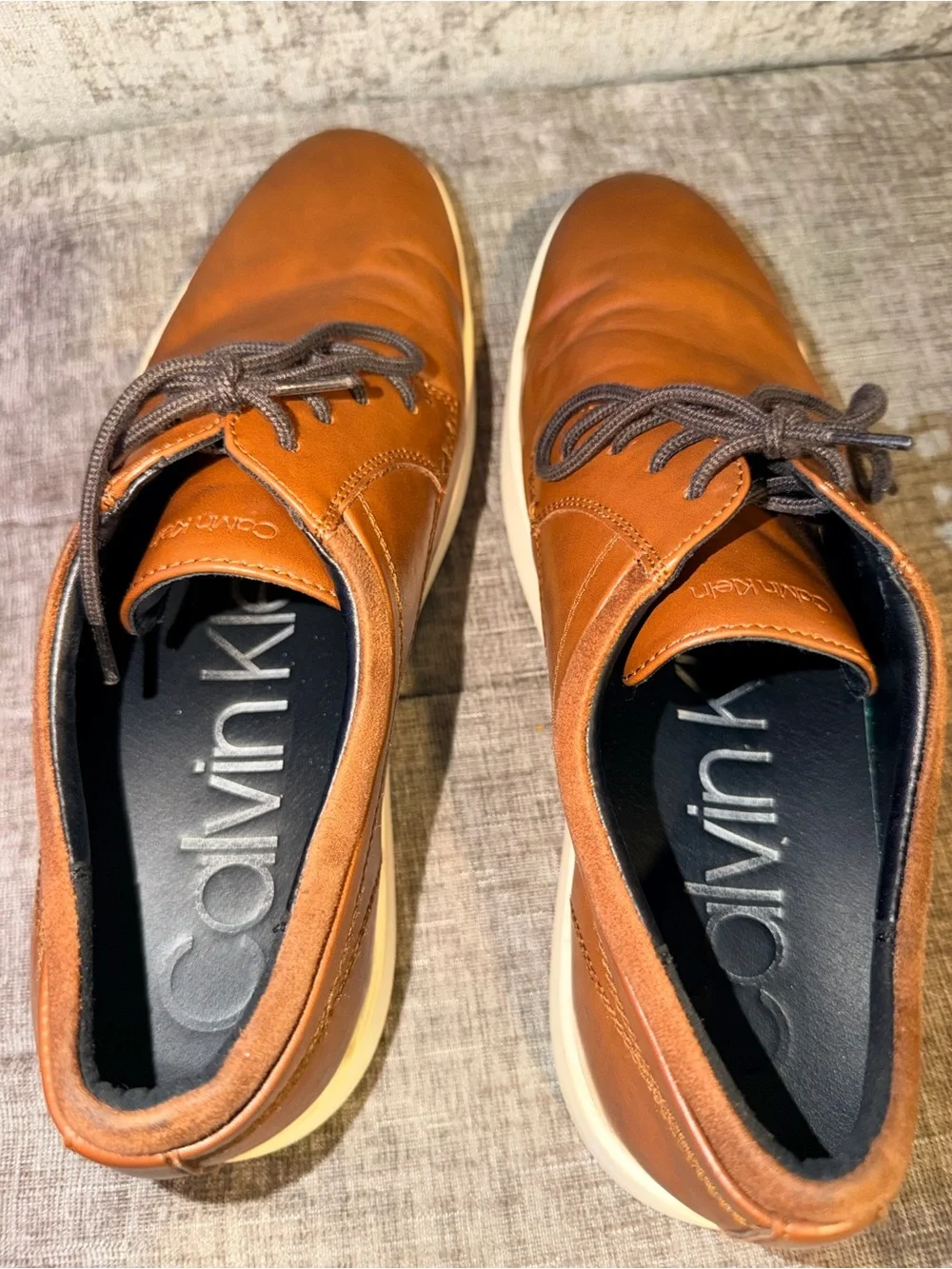 Calvin Klein CMESBEN-R Men’s Brown Casual Dress Shoes Size 10.5 Lace-Up